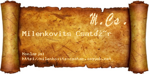 Milenkovits Csatár névjegykártya